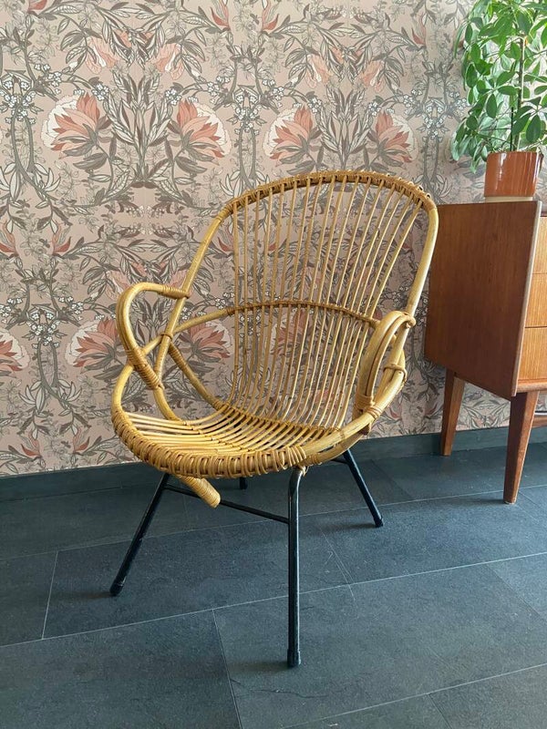 Vintage rotan Rohe Noordwolde fauteuil