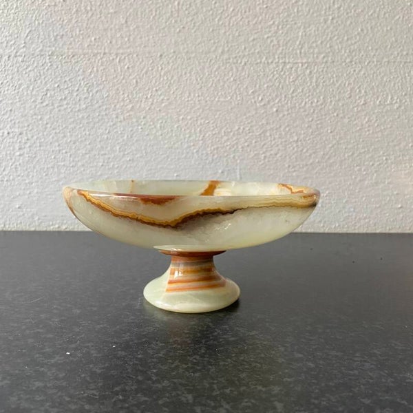 Vintage onyx marmer schaaltje op voet