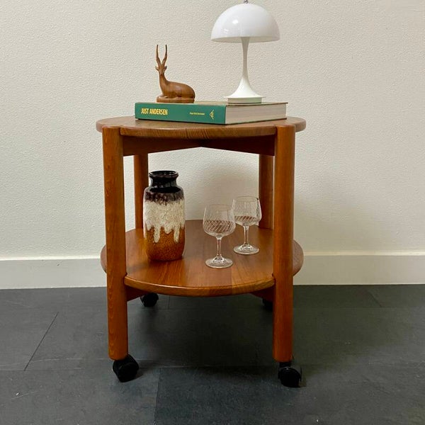 Vintage Deense bijzettafel/serveerwagen van Salling Stolefabrik, Durup