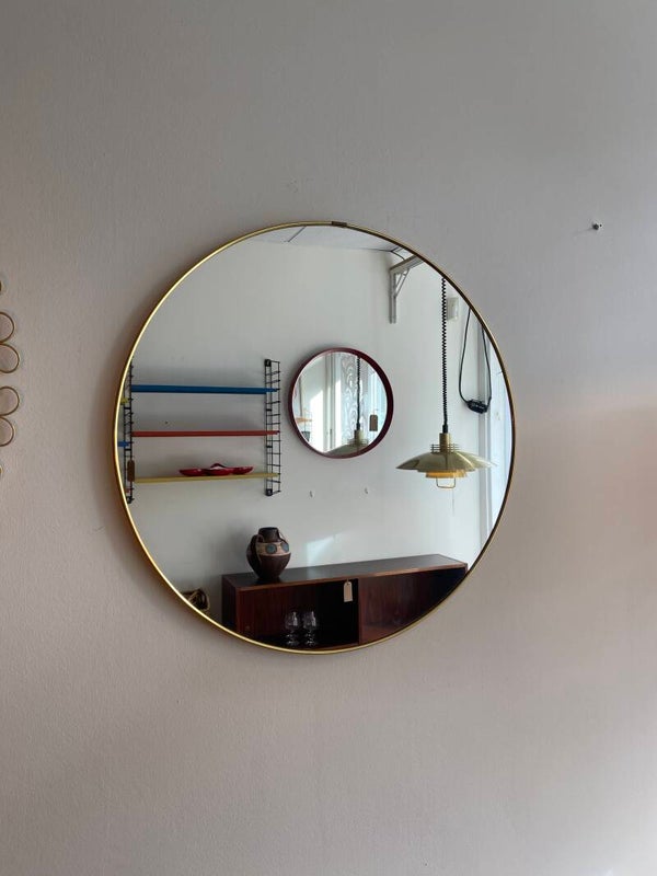 Vintage messing ronde spiegel