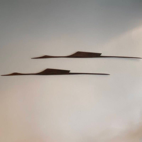 Set van XL teakhouten vogels om op te hangen