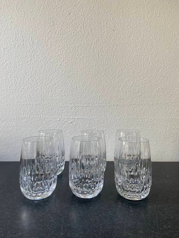 Set van 6 kristallen waterglazen/cocktailglazen