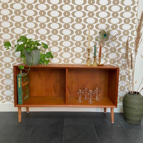 Vintage Deense Boekenkast/Platenkast/TV-meubel