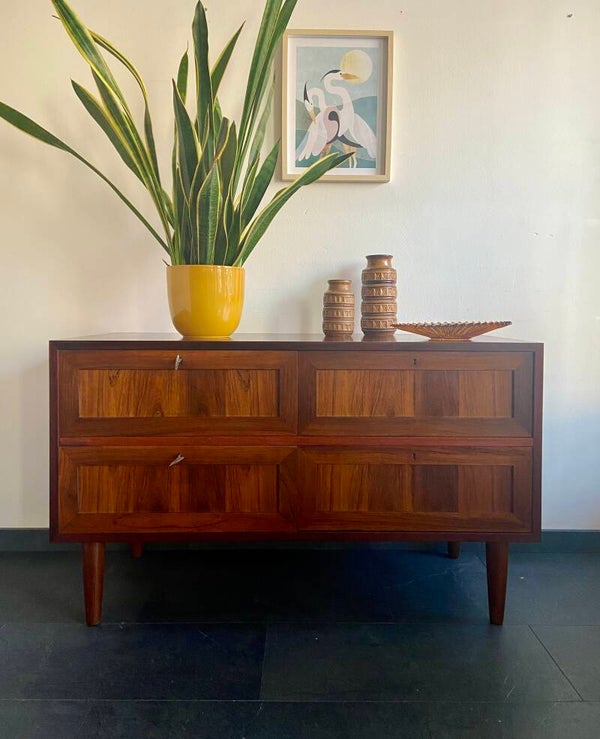 Vintage Deens palissander dressoir met 4 laden van Brouer Møbler