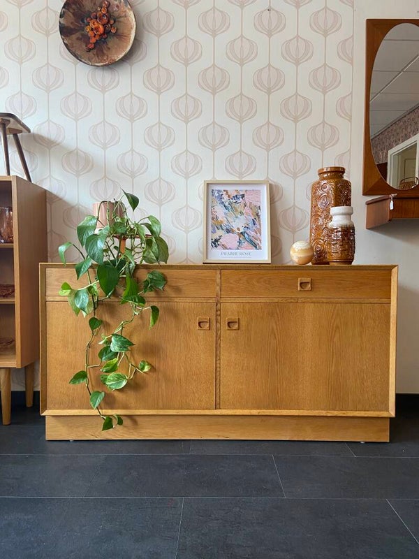 Vintage Deense eiken wandkast/dressoir van Brouer Møbler