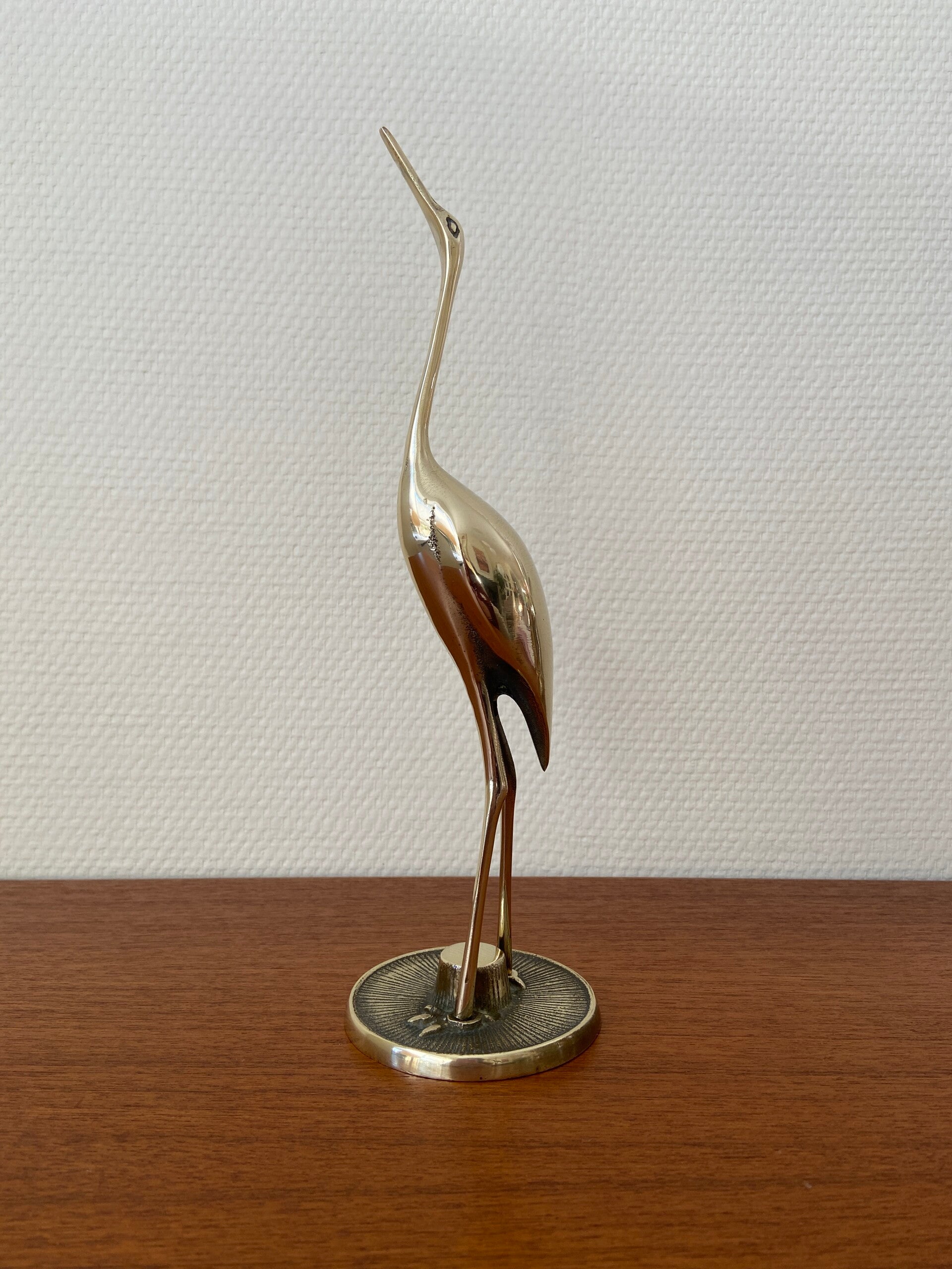 Messing kraanvogel, 29 cm hoog (nr 2)