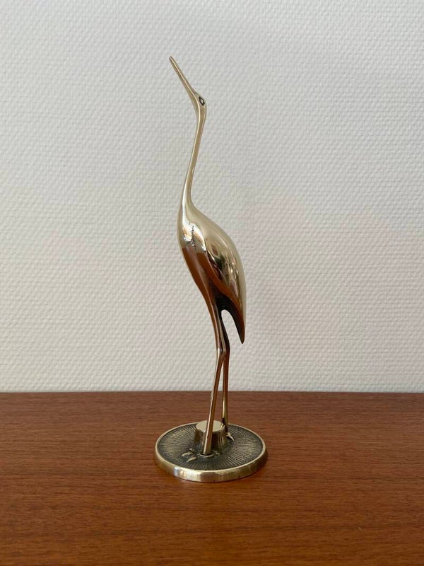 Messing kraanvogel, 29 cm hoog (nr 2)