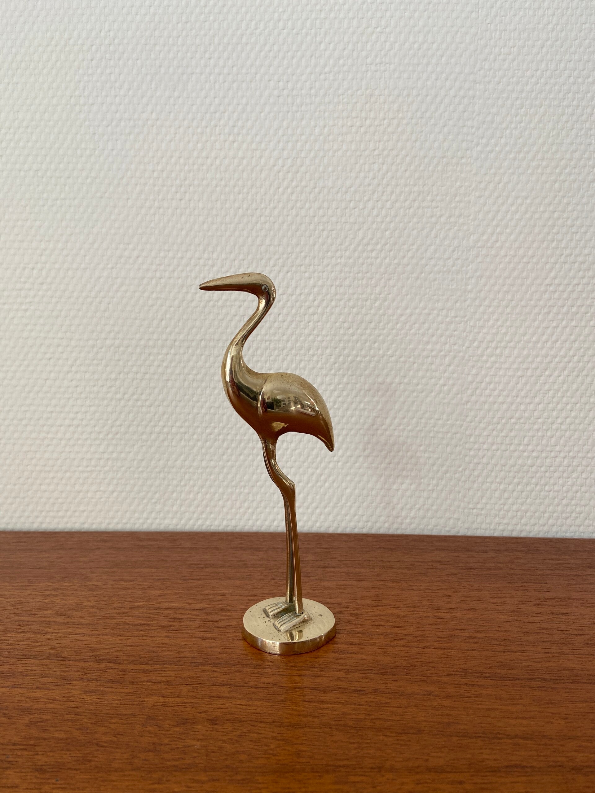 Messing kraanvogel, 18 cm hoog (nr. 9)