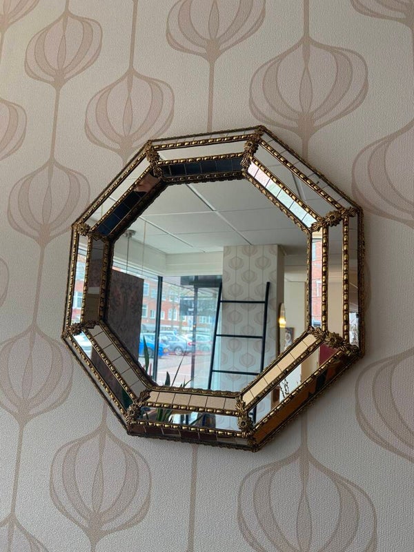 Hollywood Regency 8-hoekige spiegel