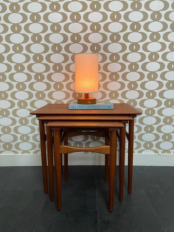 Set van 3 vintage bijzettafels/mimiset van teakhout