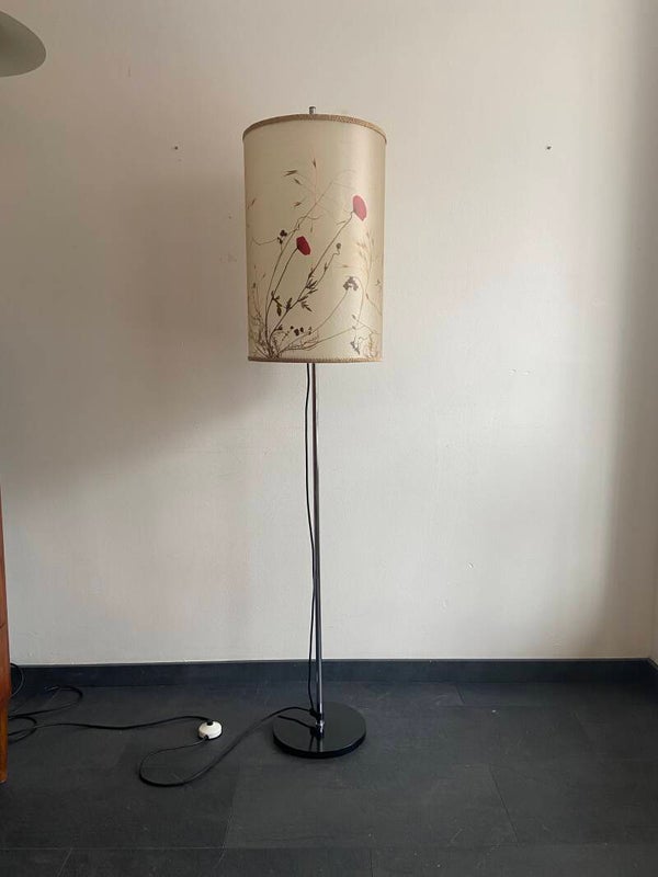Vintage Staff Leuchten vloerlamp met echte droogbloemen in kap