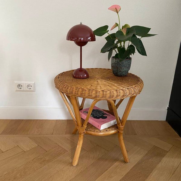 Vintage Rotan bijzettafel