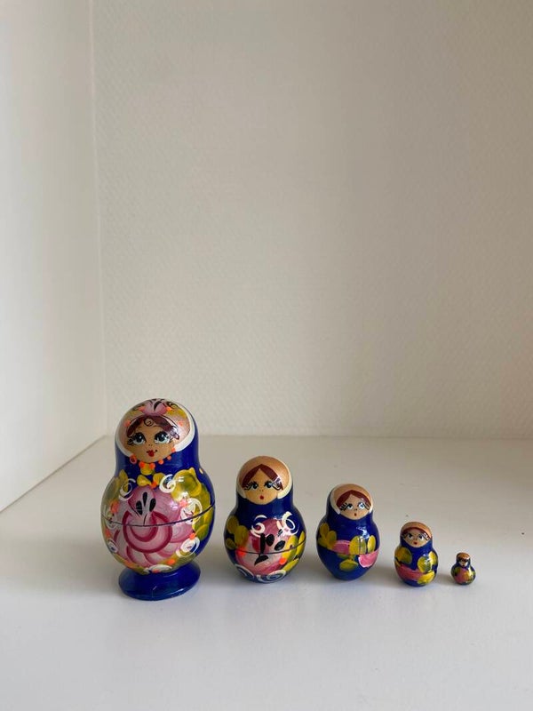 Set van 5 vintage Matroesjka poppen