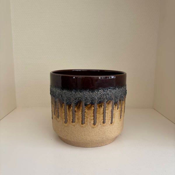 Bloempot met fat lava decoratie van Fohr, West Germany '70