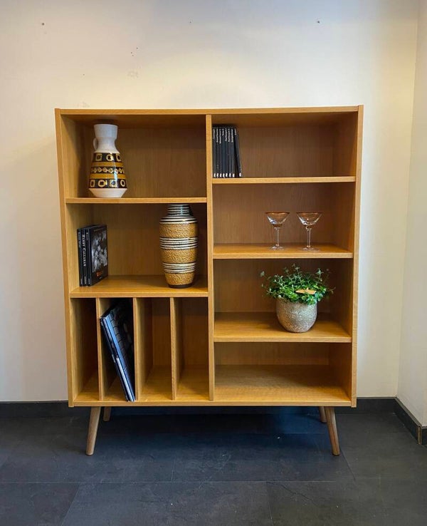 Vintage Deense Platenkast/boekenkast