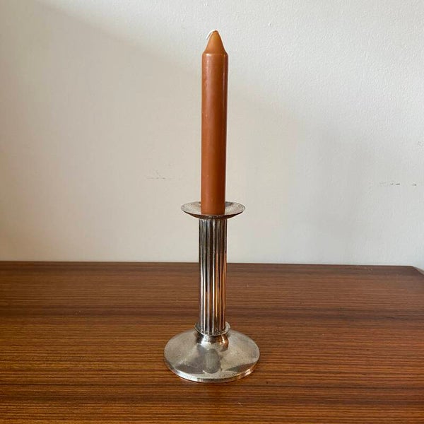 Art deco kandelaar met geribbelde staander