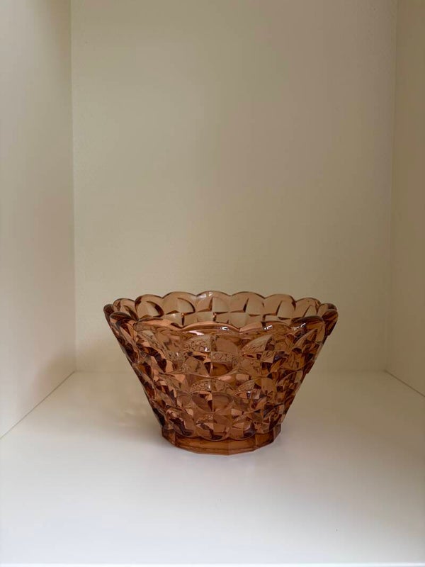 (Fruit)schaal rosalineglas, Walther Glas jaren '30