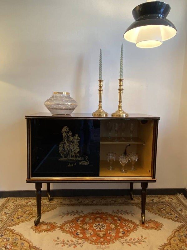 Frans vintage drankenkastje mahonie fineer,  jaren '60