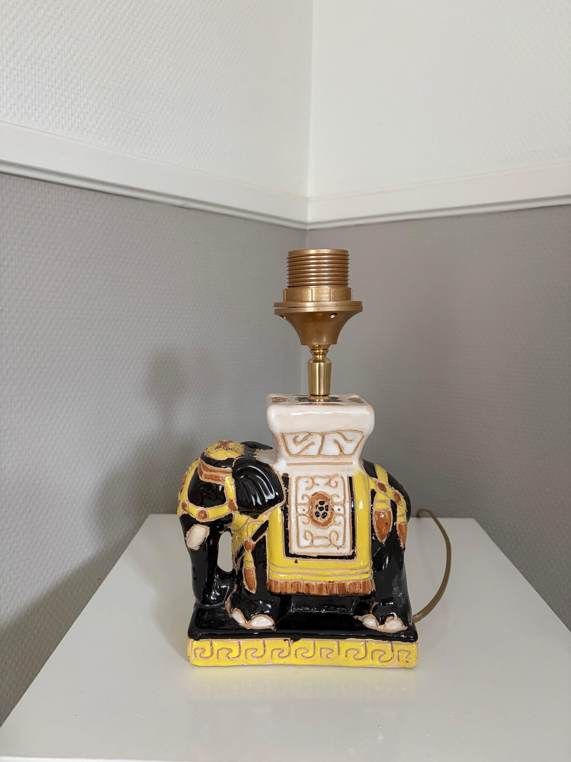 Lampvoet vintage olifant van keramiek, maat S