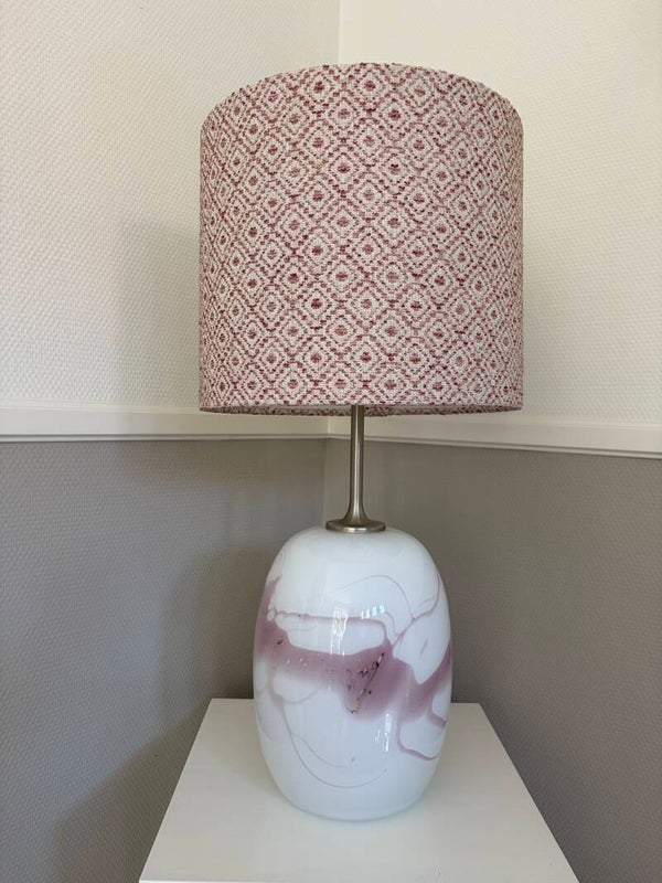 Lampenkap met roze canvas bewerkte stof