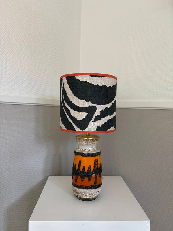 Fat lava lampvoet oranje/zwart, West Germany, jaren '60