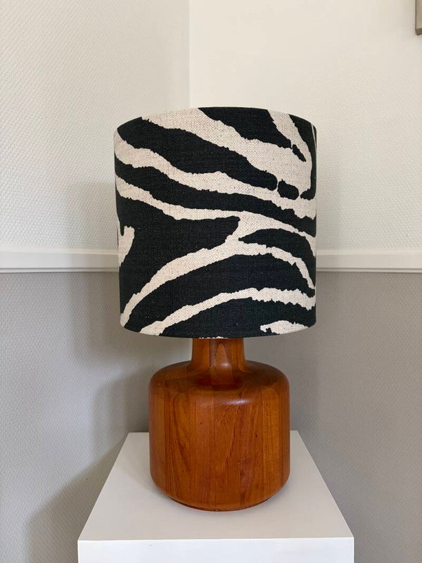 Lampenkap met zebraprint in ecru/zwart, witte binnenzijde