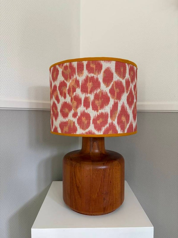 Lampenkap met terrakleurige luipaardprint