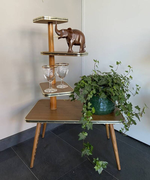 Plantentafel/etagère met 4 verdiepingen, jaren '60