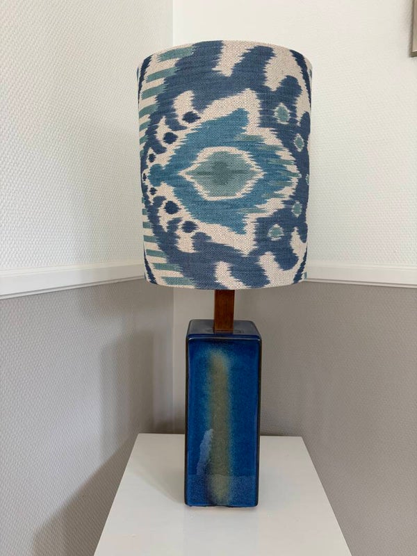 Lampenkap ikat patroon in blauw en zeegroen
