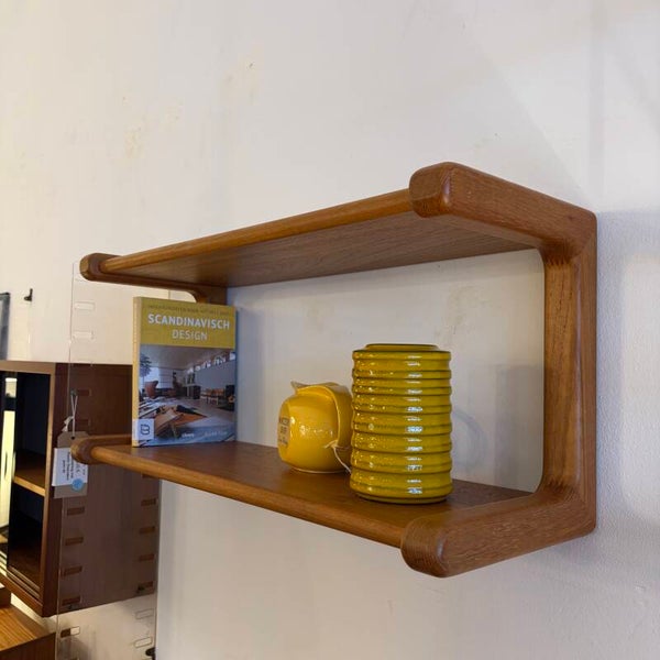 Deense dubbele wandplank teak van Dyrlund, jaren '60