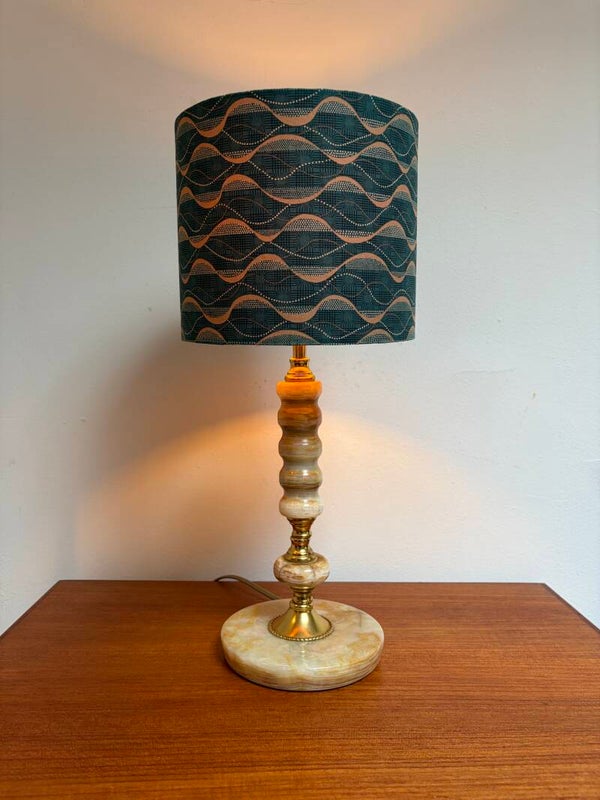 Lampenkap met groen/goudkleurige stof
