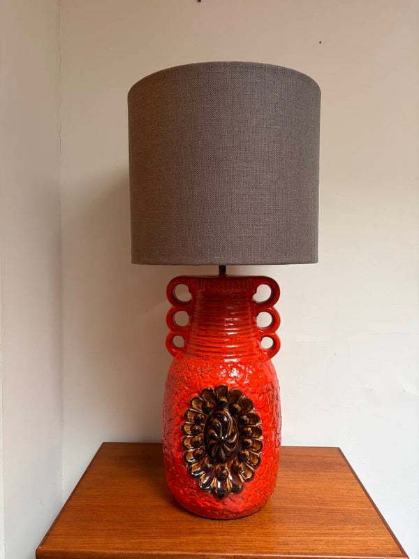 Fat lava (vloer)lampvoet oranje/bruin, Dümler & Breiden, jaren '60/'70