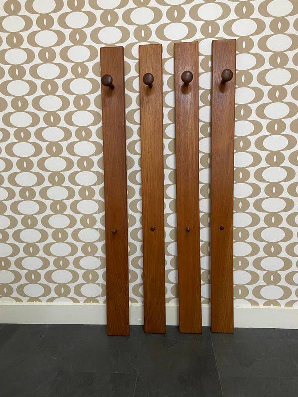 Vintage teak kapstok in 4 delen
