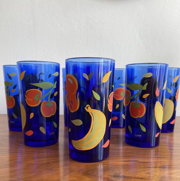 Set van 8 vintage limonade glazen van Cerve Italy