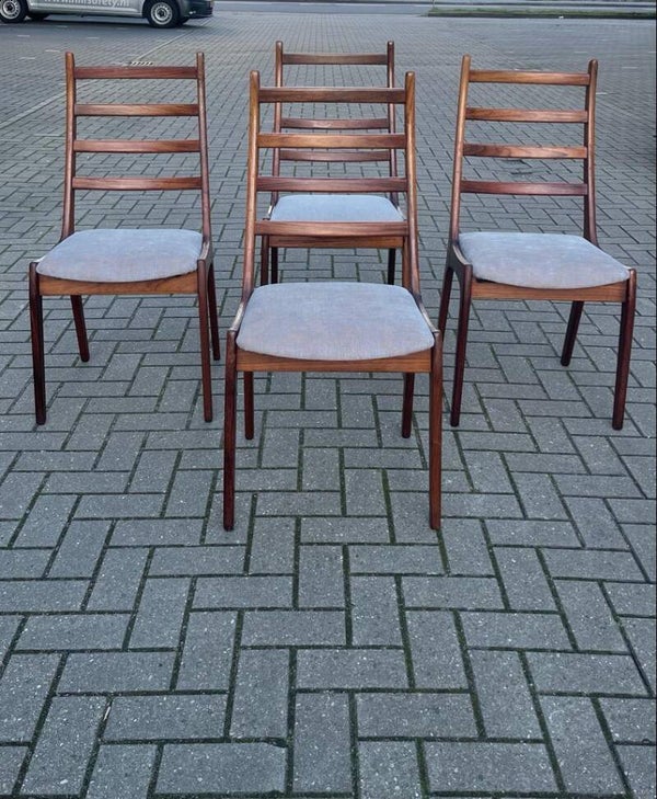 Set van 4 vintage ladder back eetkamerstoelen van Kai Kristiansen