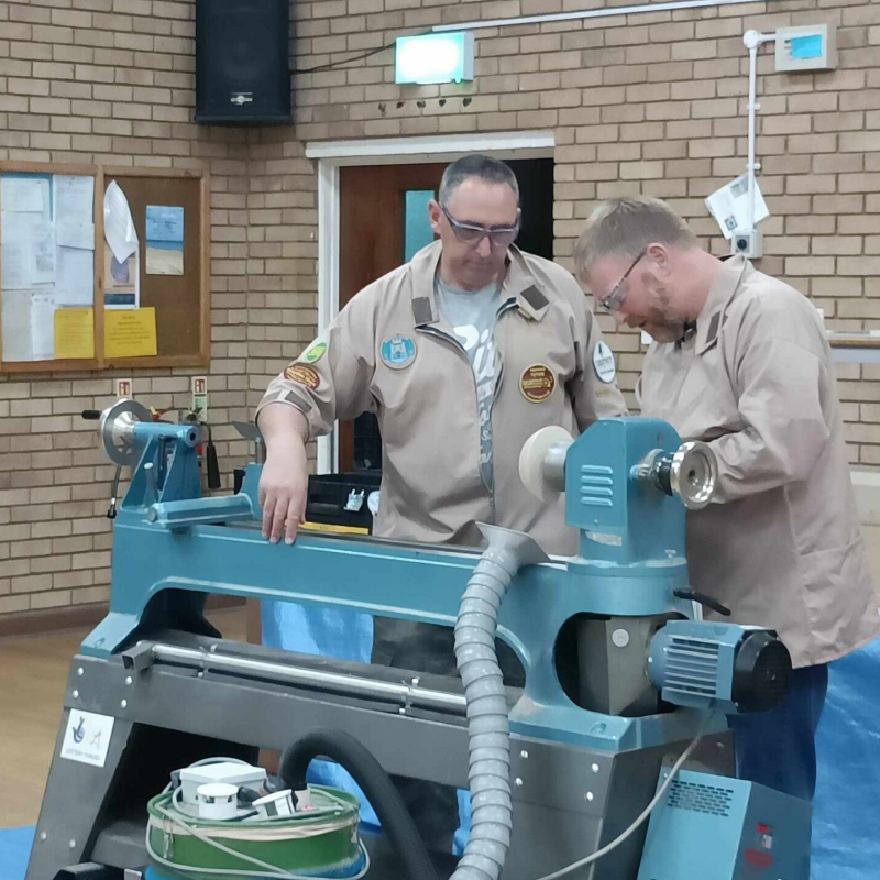 Darren Sanding his bowl ready for it to be sealed.