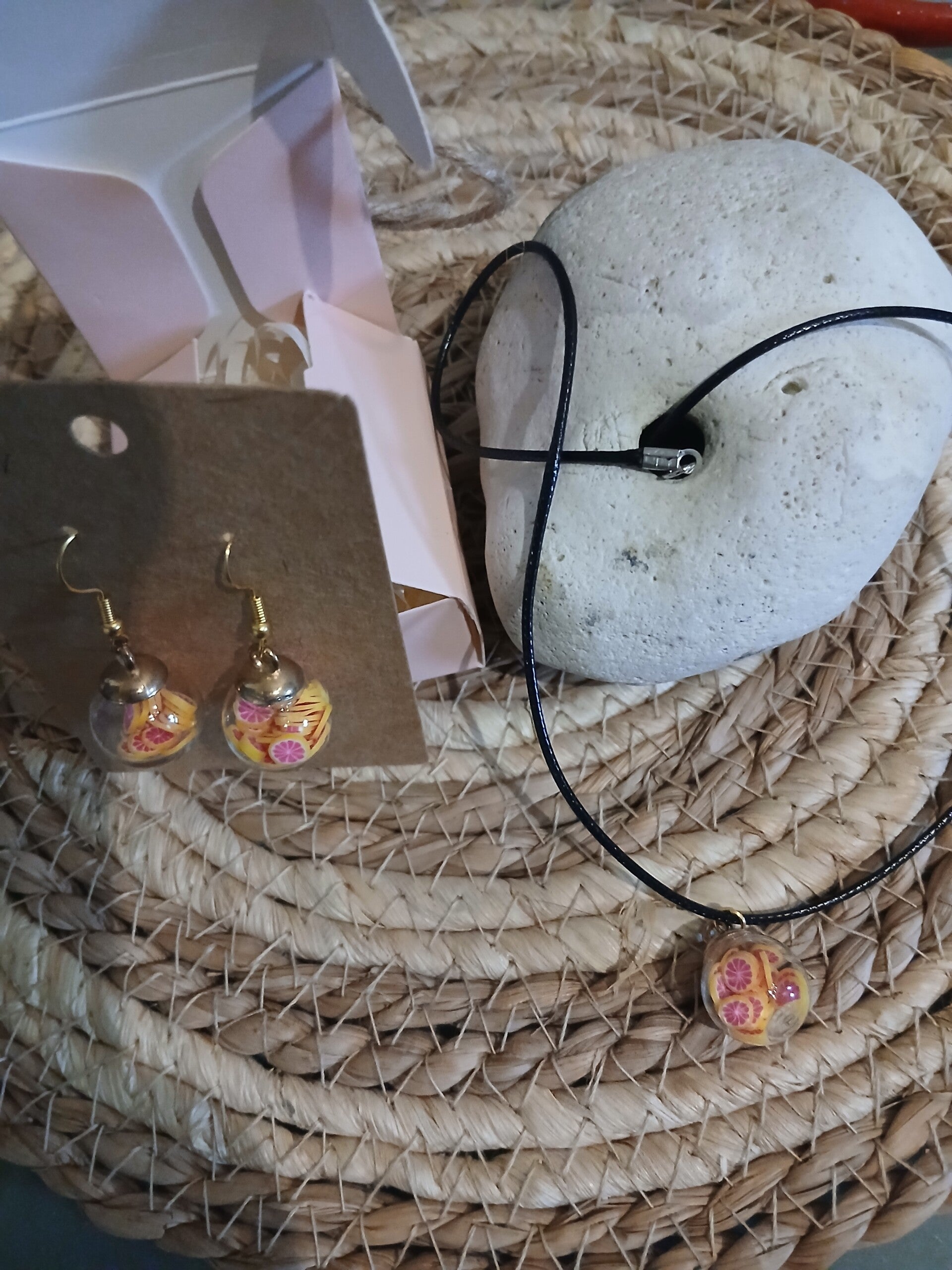 Parure pendentif fruit