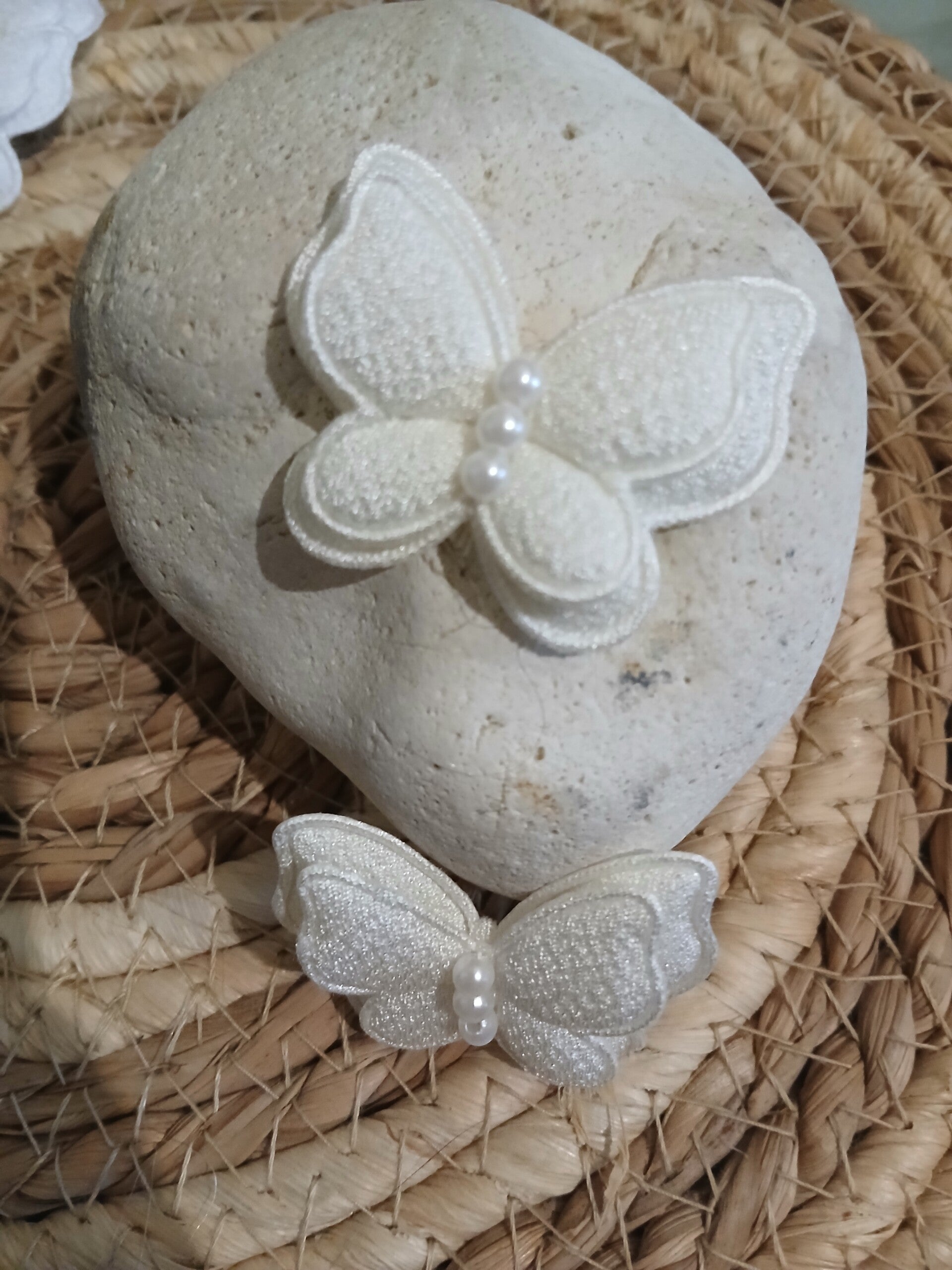 Barrettes papillon blanche