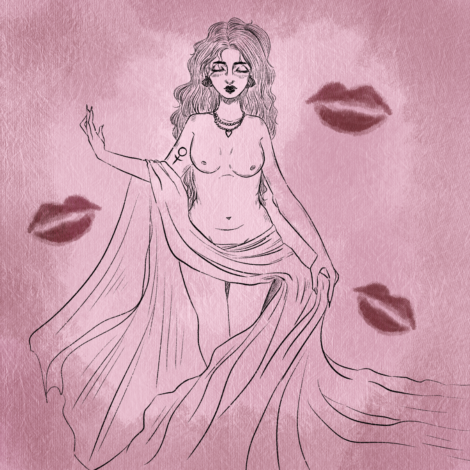 Aphrodite Illustration Encrage