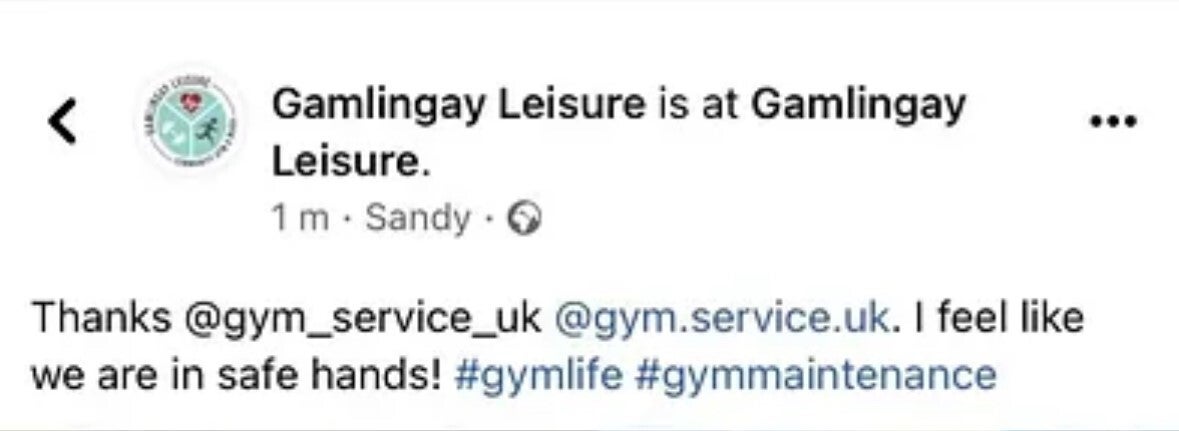Gym equipment servicing Gamlingay