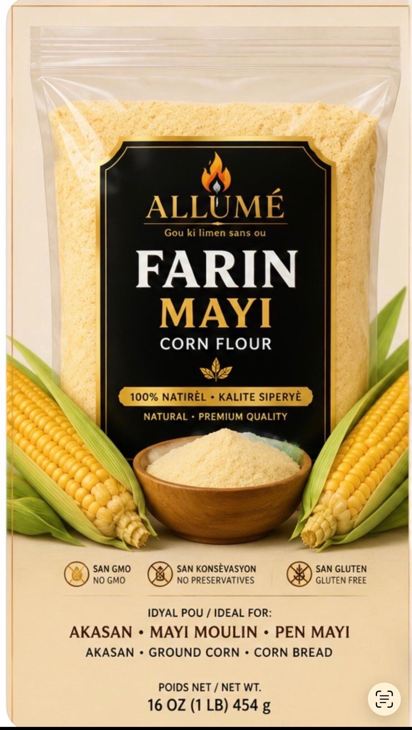 Allume farin mayi