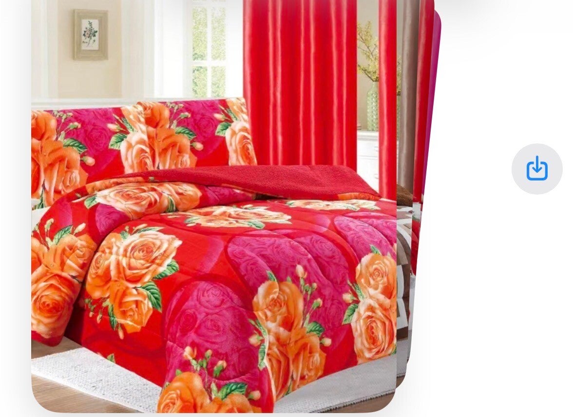 Red Rose Leopard Print Winter Blanket