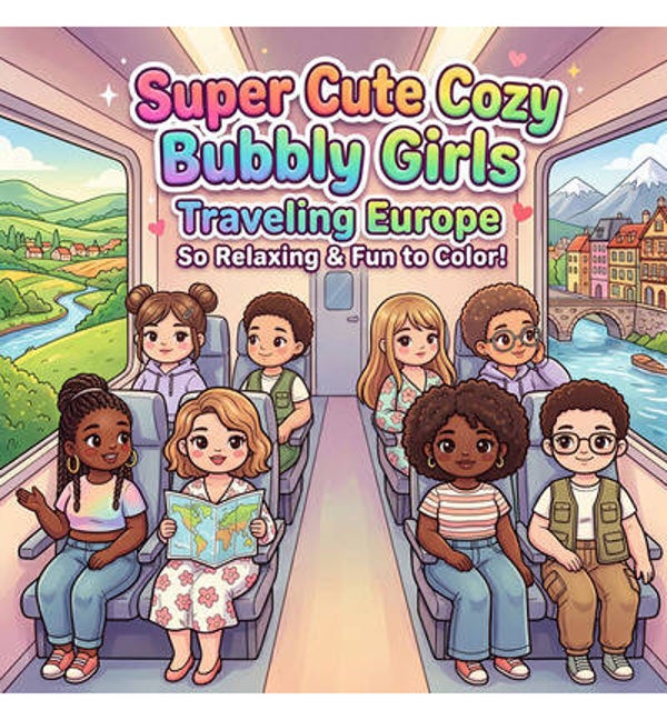 Kleurboek – Bubbly Girls reizen door Europa