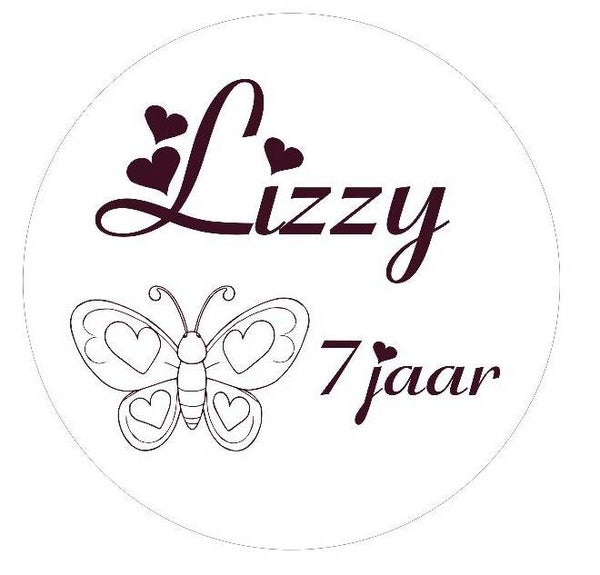 Vlinder met ballon sticker x5