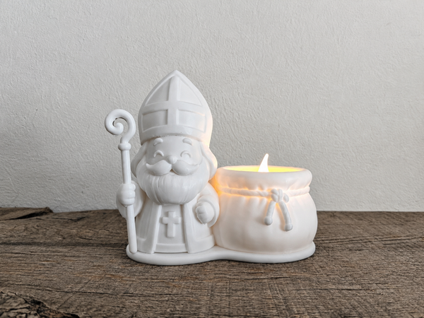 Sinterklaas met waxinelichtjes houder