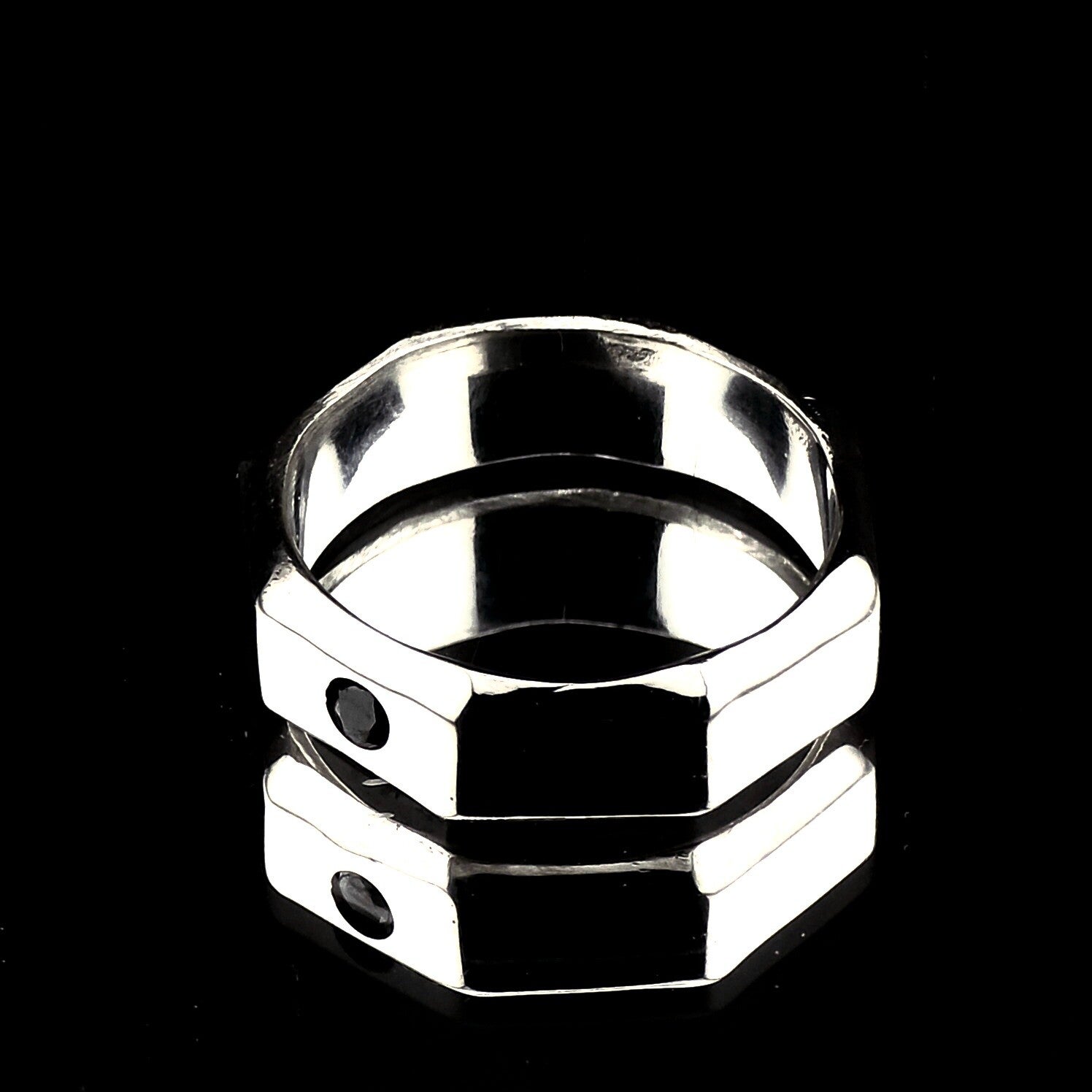 Faceted Ring with Moissanite