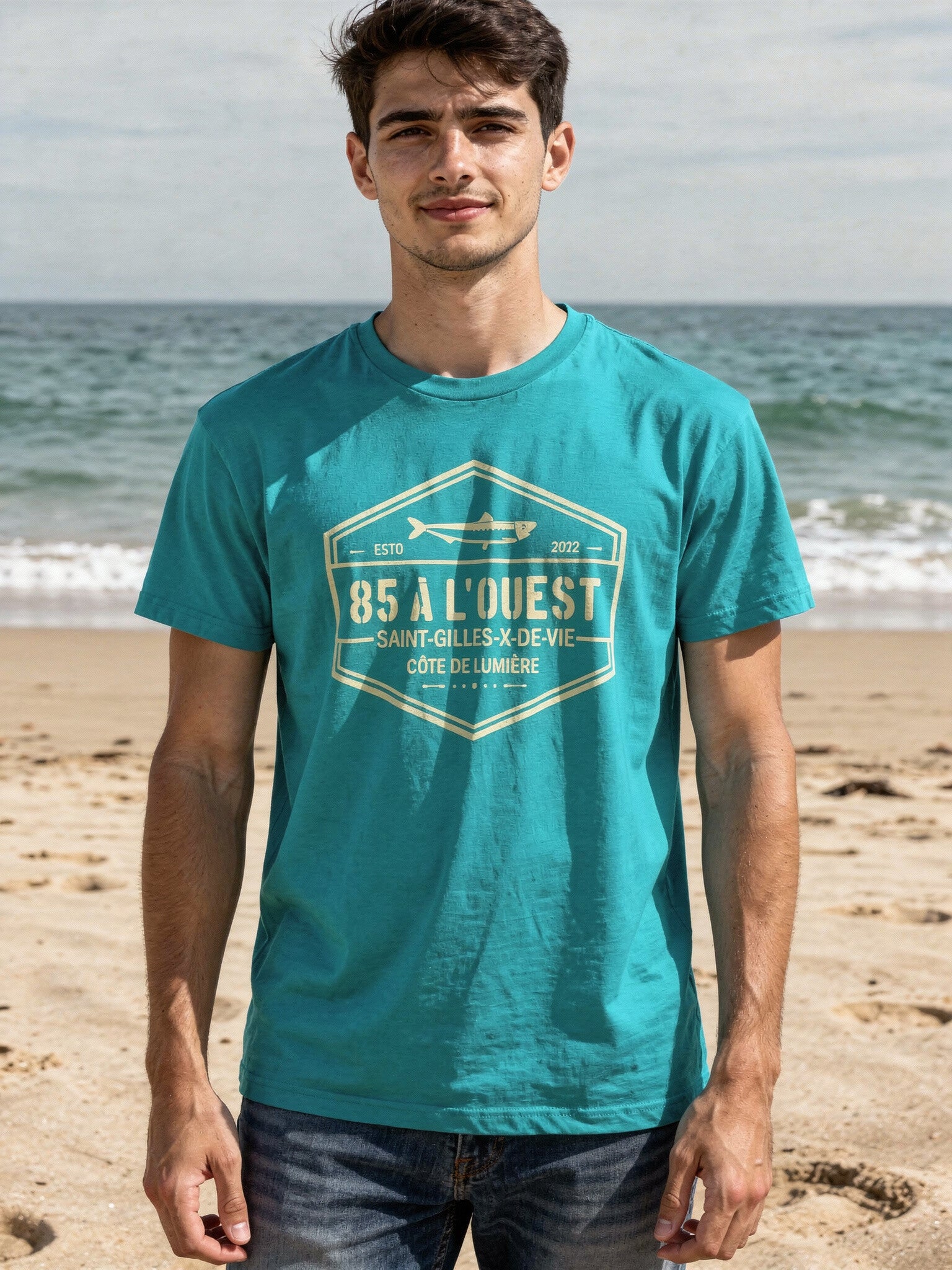 Tee-shirt émeraude Saint-Gilles-X-de-Vie Côte de Lumière