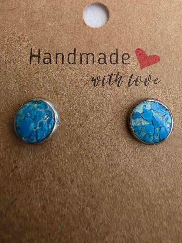 small bezel stud earrings