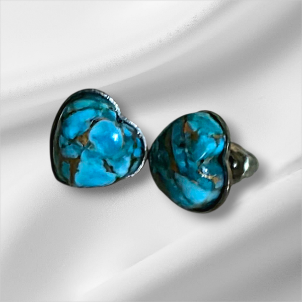Heart bezel earrings
