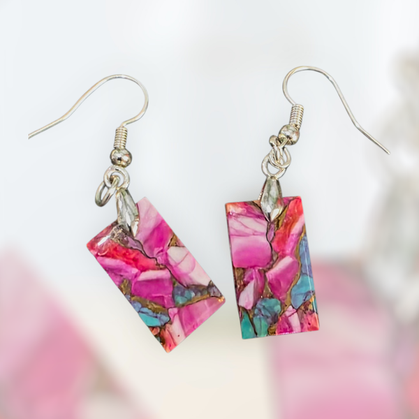 cotton Candy Dahlia earrings